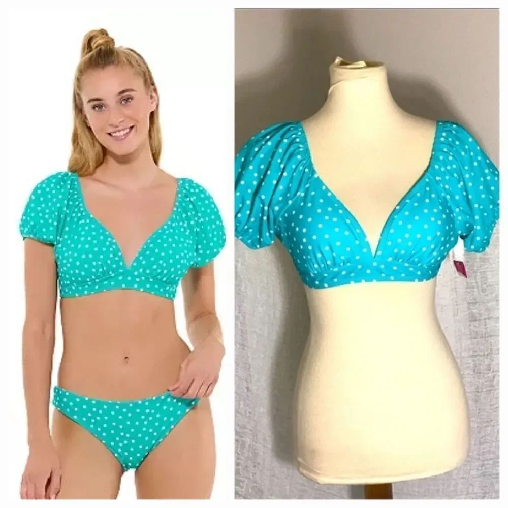 Ninety-Nine NWT Polka-Dot Swim Top Size Large